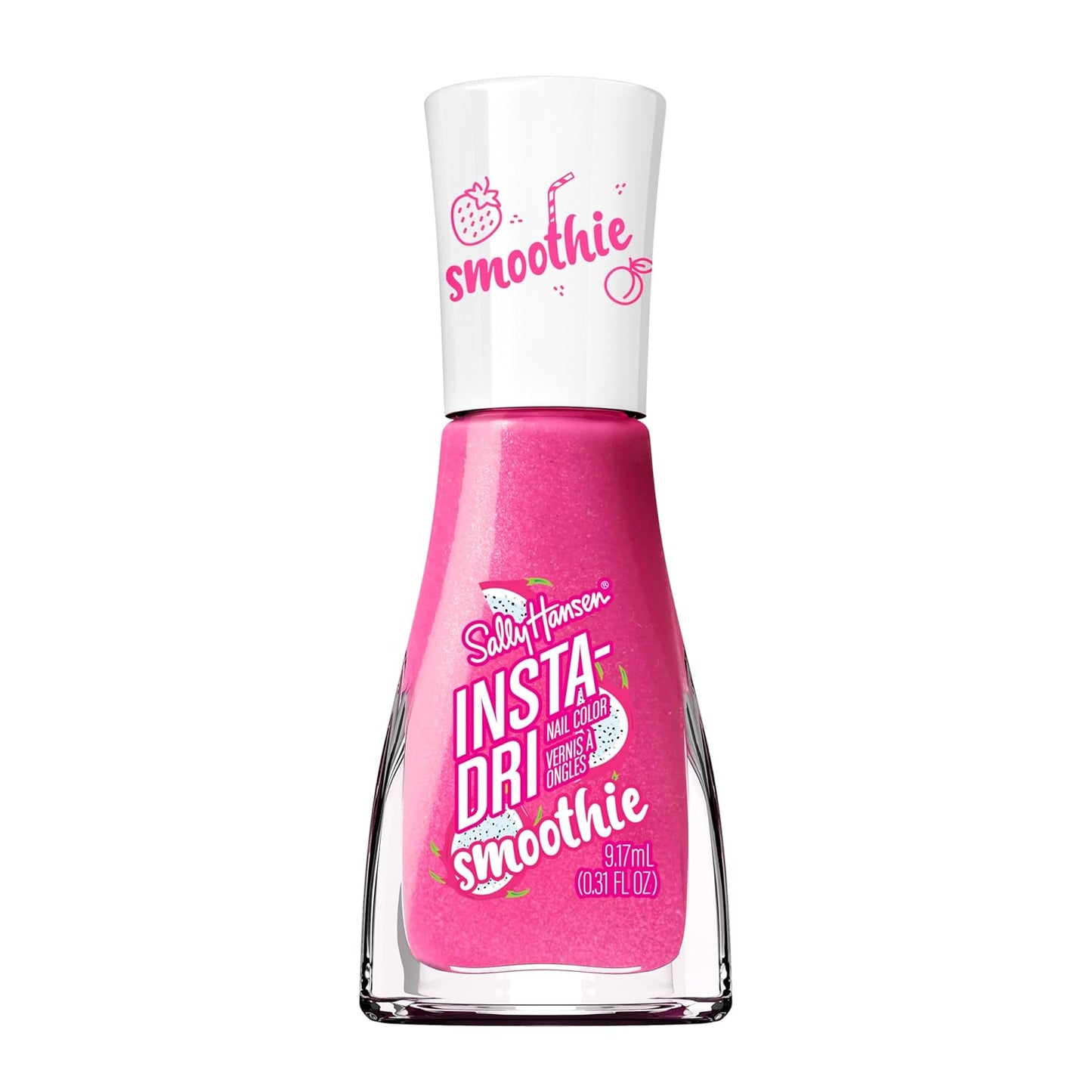 Sally Hansen Nail Polish - Dragon Fruit Crush | Quick-Dry Satin-Matte Finish, One-Coat Application, 0.31oz