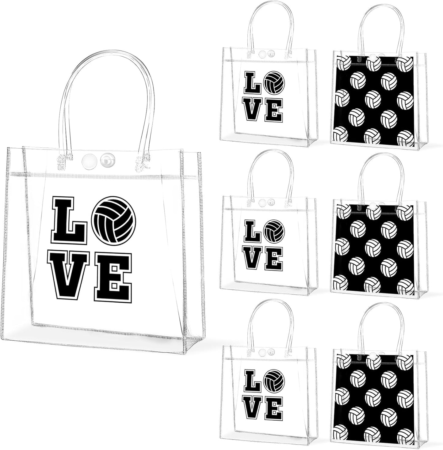 Softball Clear PVC Gift Bags - 24Pcs Sport Theme Goodie Treat Tote Bags | 8 x 8 x 3In for Boys Birthday Party & Baby Shower Decor
