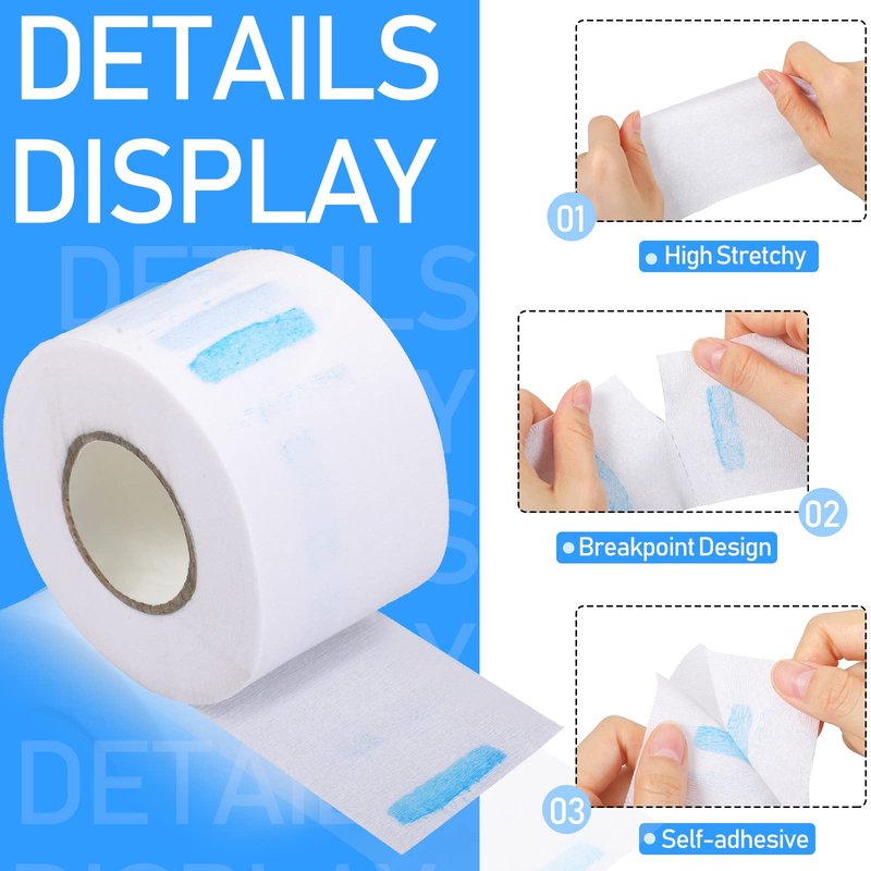 Yilloog 1000 Strips 10 Rolls Disposable Barber Paper Haircutting Neck Strips Hairdressing Stretchy Neck Band Neck Paper Tissue for Barber Hair Cutting Styling Salon Accessories Supplies
