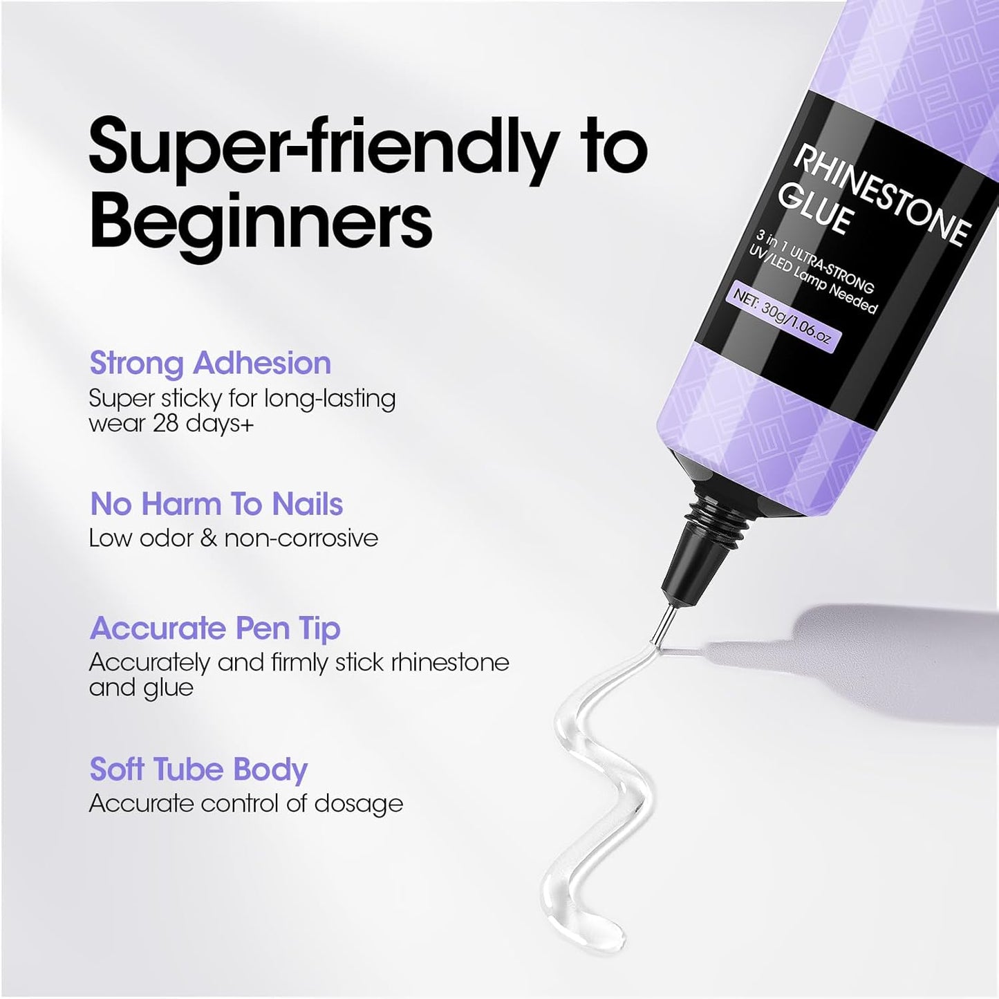 Gellen Rhinestone Nail Glue - Super Strong Adhesive Gel for 3D Nail Art & Charms | 30g