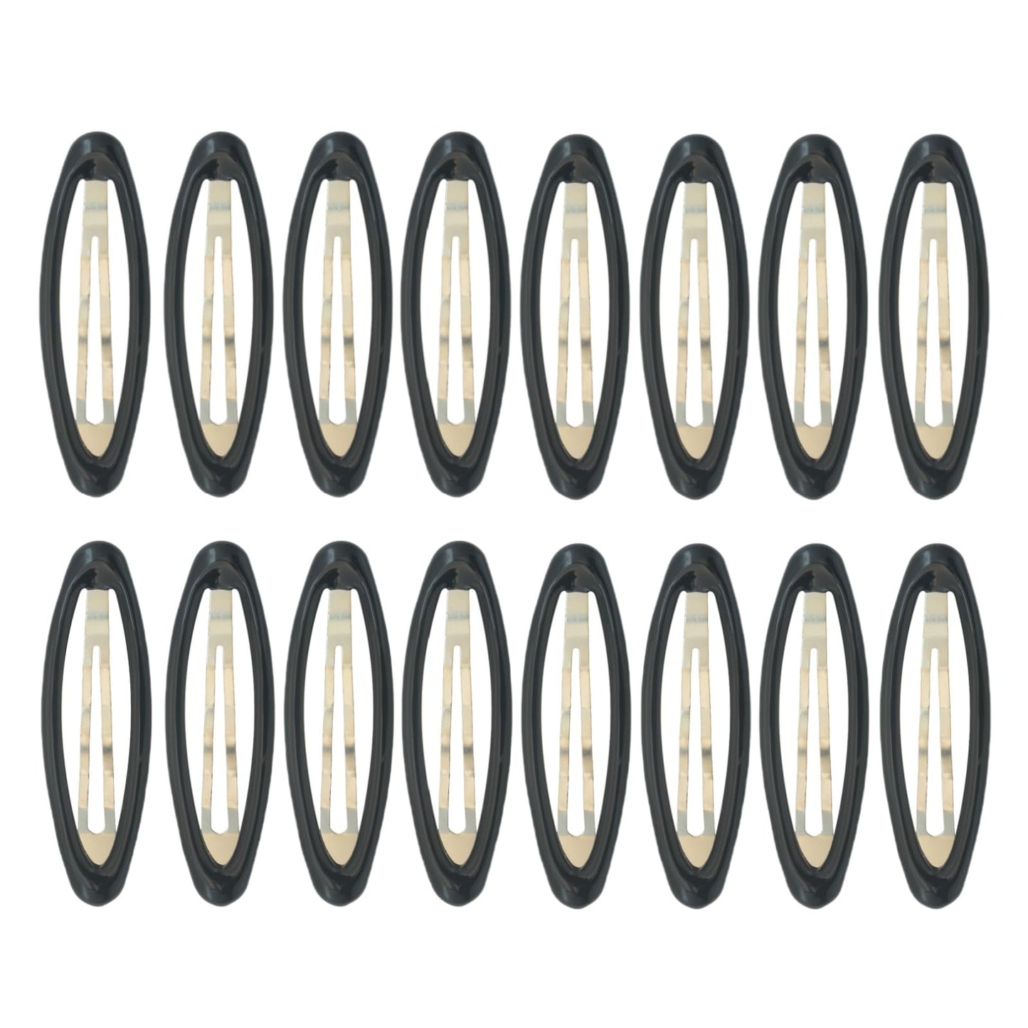 16 Pieces Hair Clips for Thick Hair 2.8 Inch Oval Shape Black XL Hair Clips for Women Metal Snap Non-Slip Hair Grips Hair Accessories