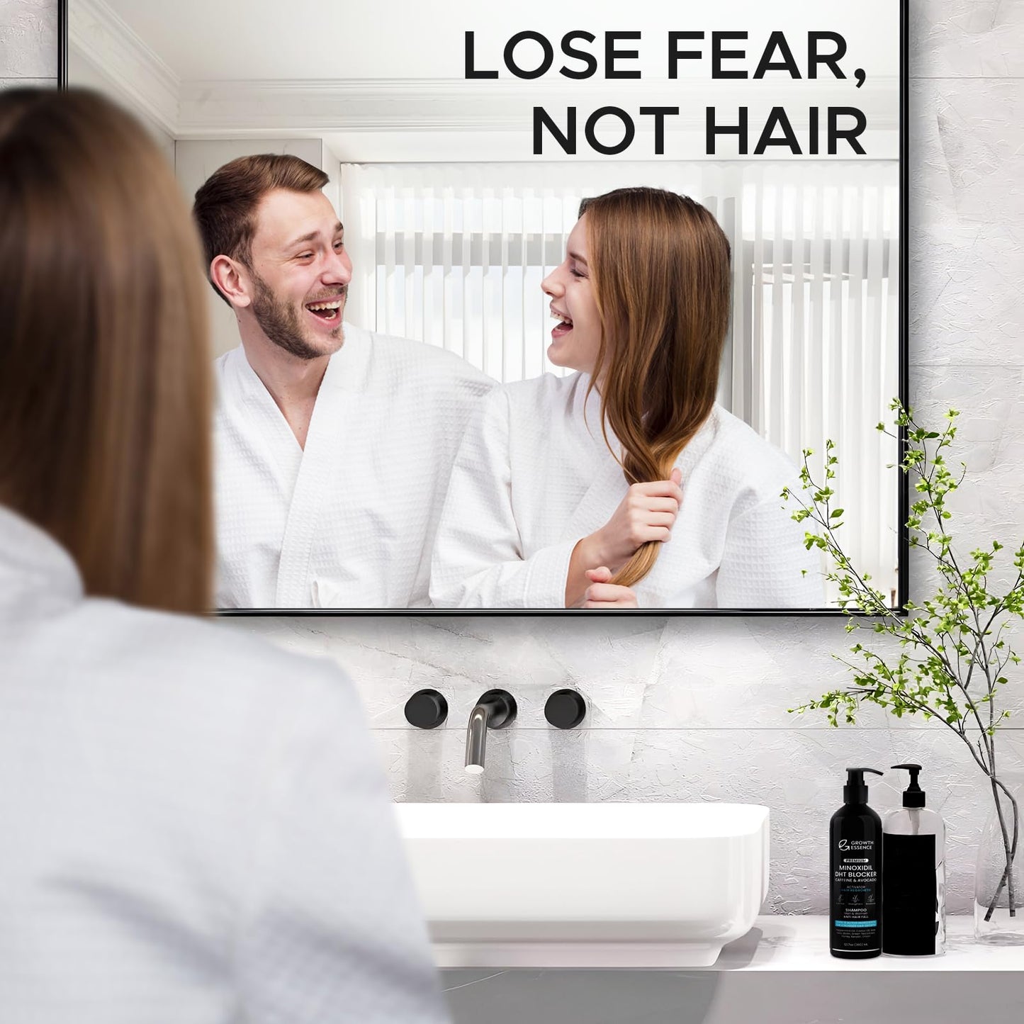 Twopack Thickening Hair Regrowth Shampoo for Thinning Hair - Enriched with Minoxidil, Biotin, Caffeine, Castor Oil & Onion - Supports Hair Growth and Strength for Men & Women - DHT Blocker Formula