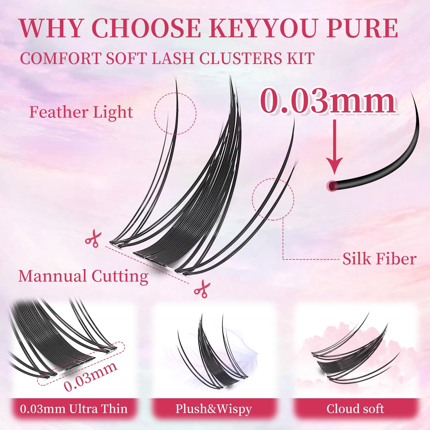 Manga Lash Clusters Kit - Spiky Eyelash Extensions with Bond & Seal | Wet Look Anime Lashes