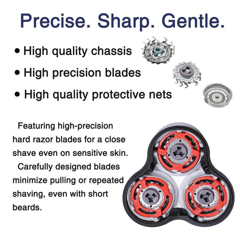 Upgrade SH90 Replacement Shaver Heads Compatible with Philips Norelco Series 9000 (S9000) Shavers Replacement Heads with Backet