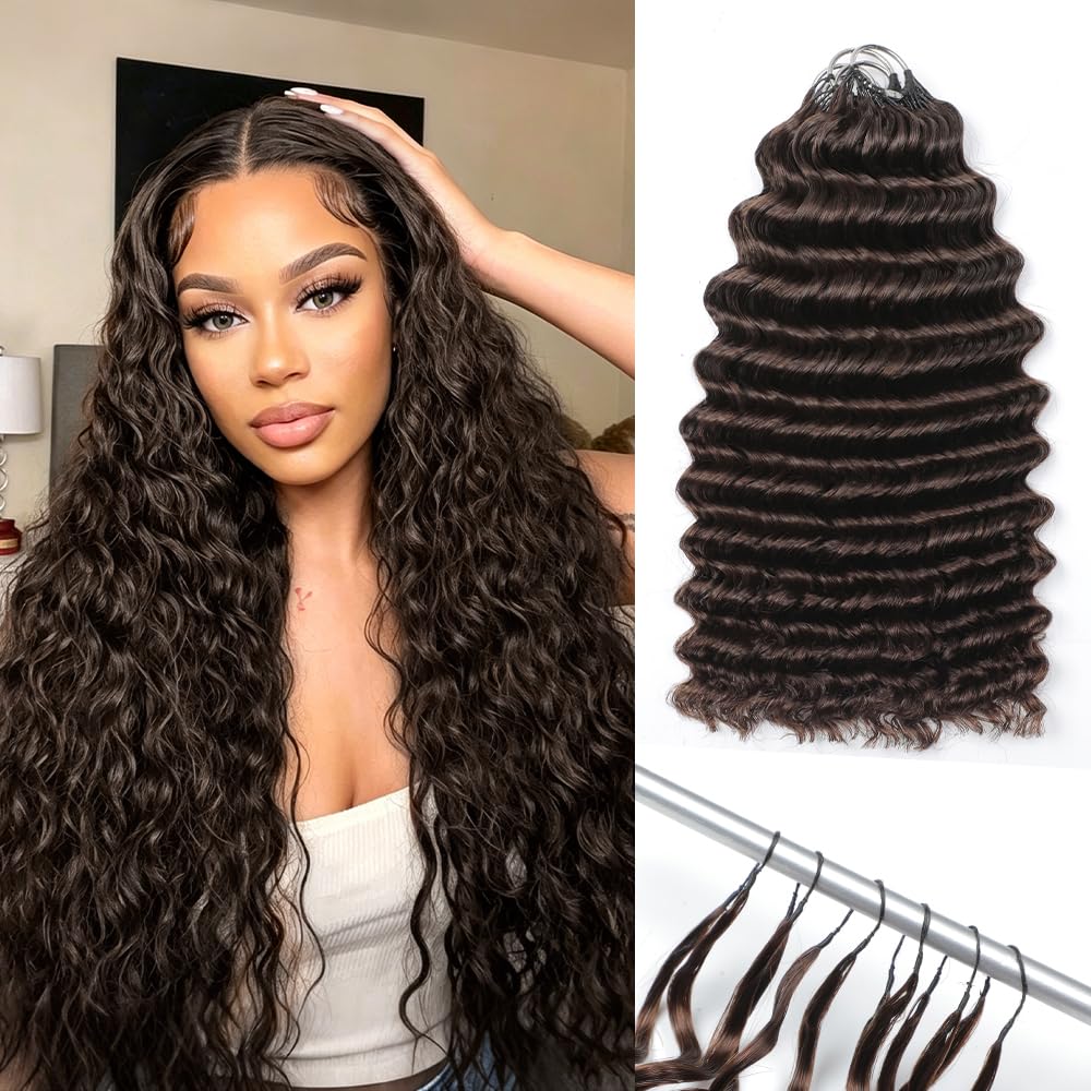 Miracle Knots Crochet Hair - 18 Inch Deep Wave Human Hair for Black Women | 125g, 100 Strands, Reusable