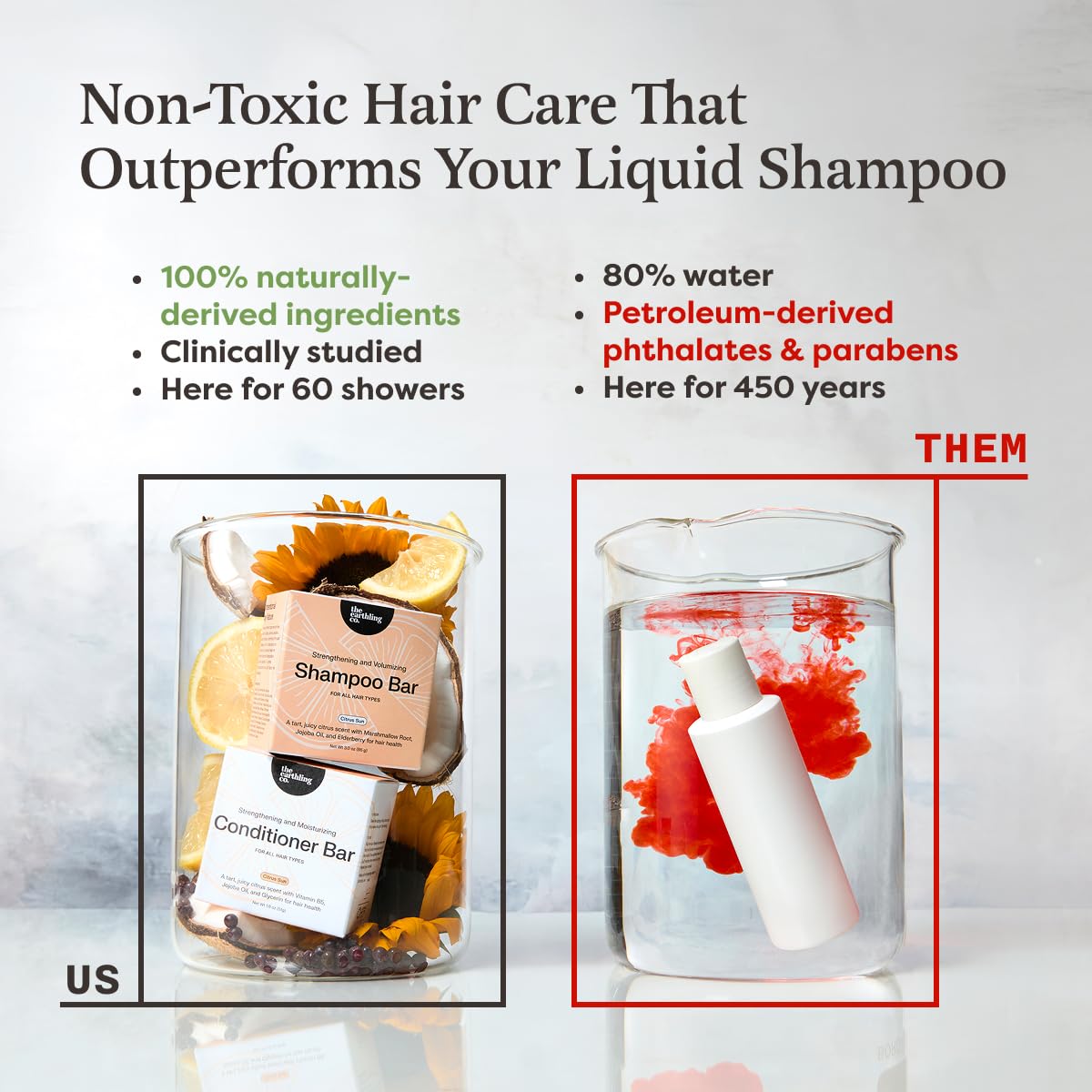 Volumizing Shampoo & Conditioner Bar Set - Thickening & Strengthening | Sulfate-Free, Paraben-Free, Vanilla Coconut