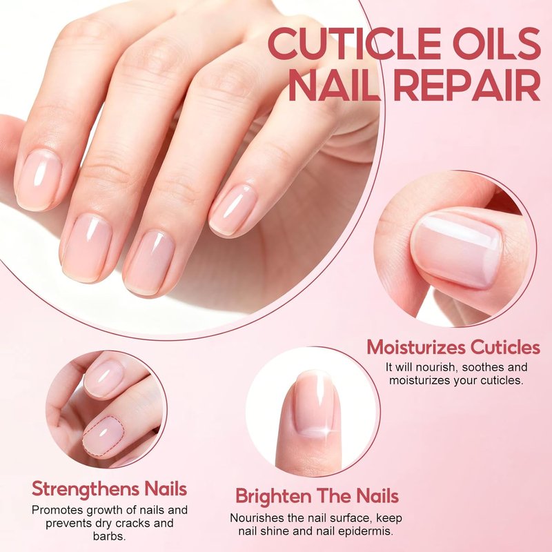 Cuticle Oil Pen Set - 8 Pcs Nourishing Nail Oil for Dry Cuticles | Revitalizing Flavors & Strengthening Care