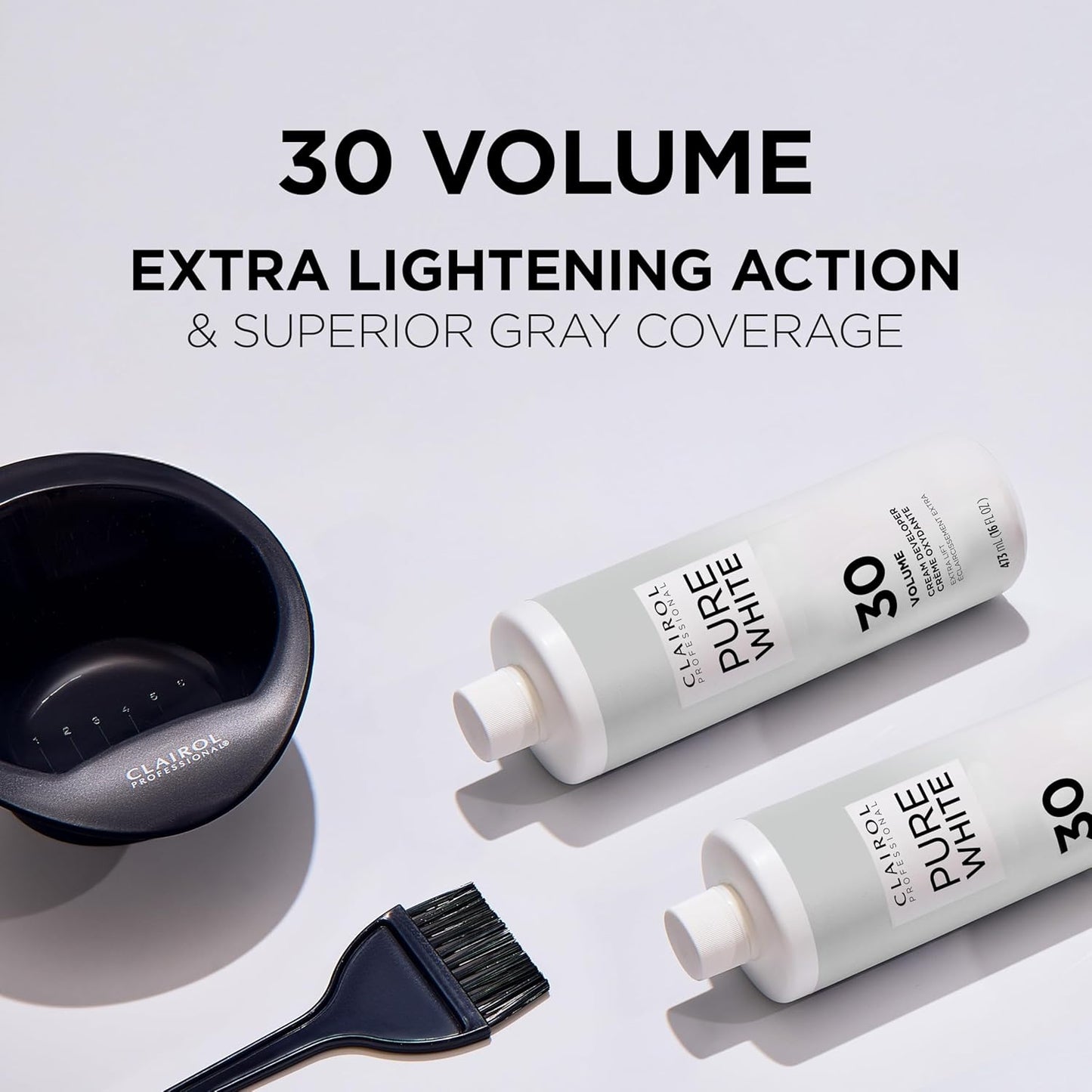 Clairol Professional Pure White 30 Volume Hair Developer - Lightens Hair & Covers Grays | 32 oz