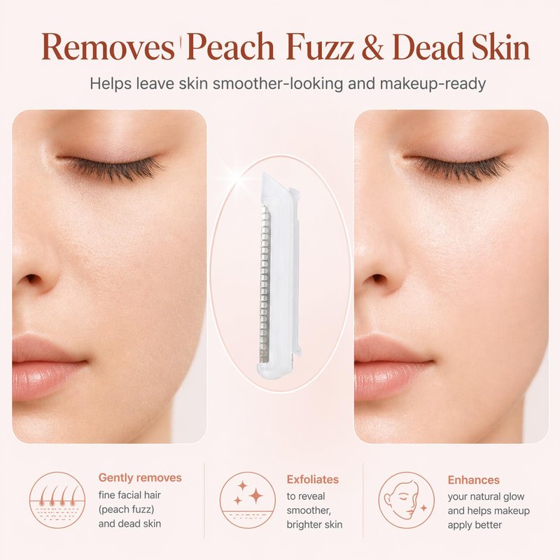 20-Pack Replacement Blades Compatible with Finishing Touch Flawless Dermaplane Glo, Facial Exfoliator & Peach Fuzz Hair Remover Tool Refills, Stainless Steel