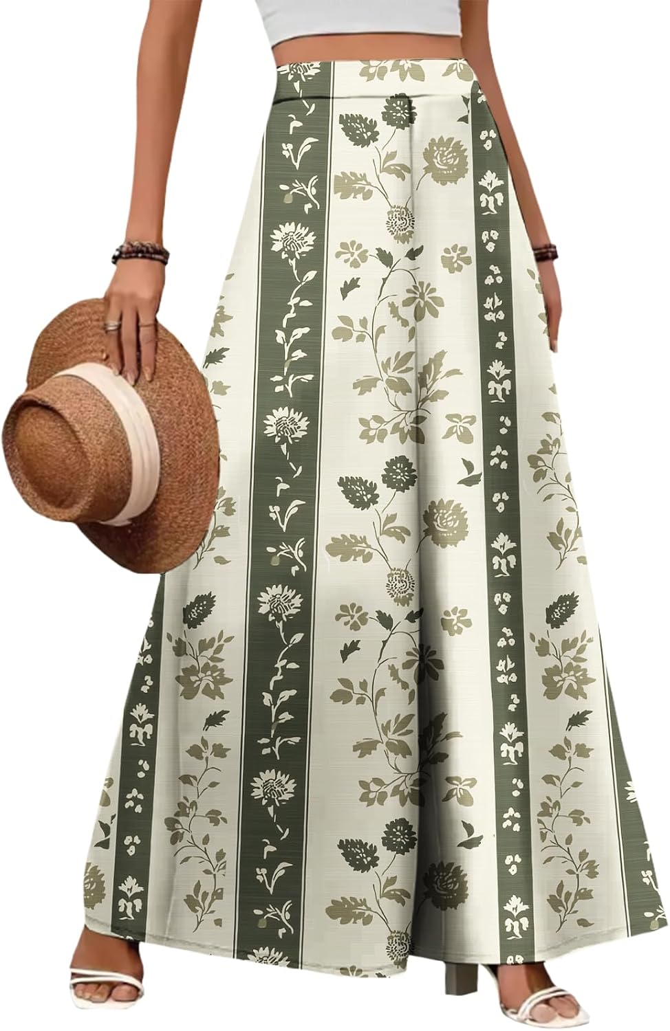 ZOCAVIA Women's Boho Wide Leg Pants - Lightweight High Waisted Palazzo Trousers with Pockets | Summer Casual Style