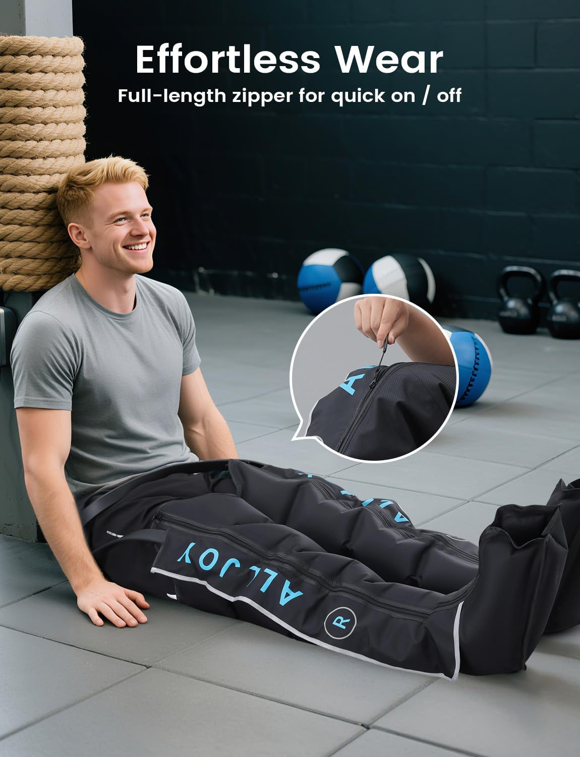 ALLJOY Cordless Air Compression Leg Recovery System, Professional Leg Massager Boots with Smart 5-Zone Tech for Sequential Compression, Fast Muscle Recovery & Swelling Relief for Athletes