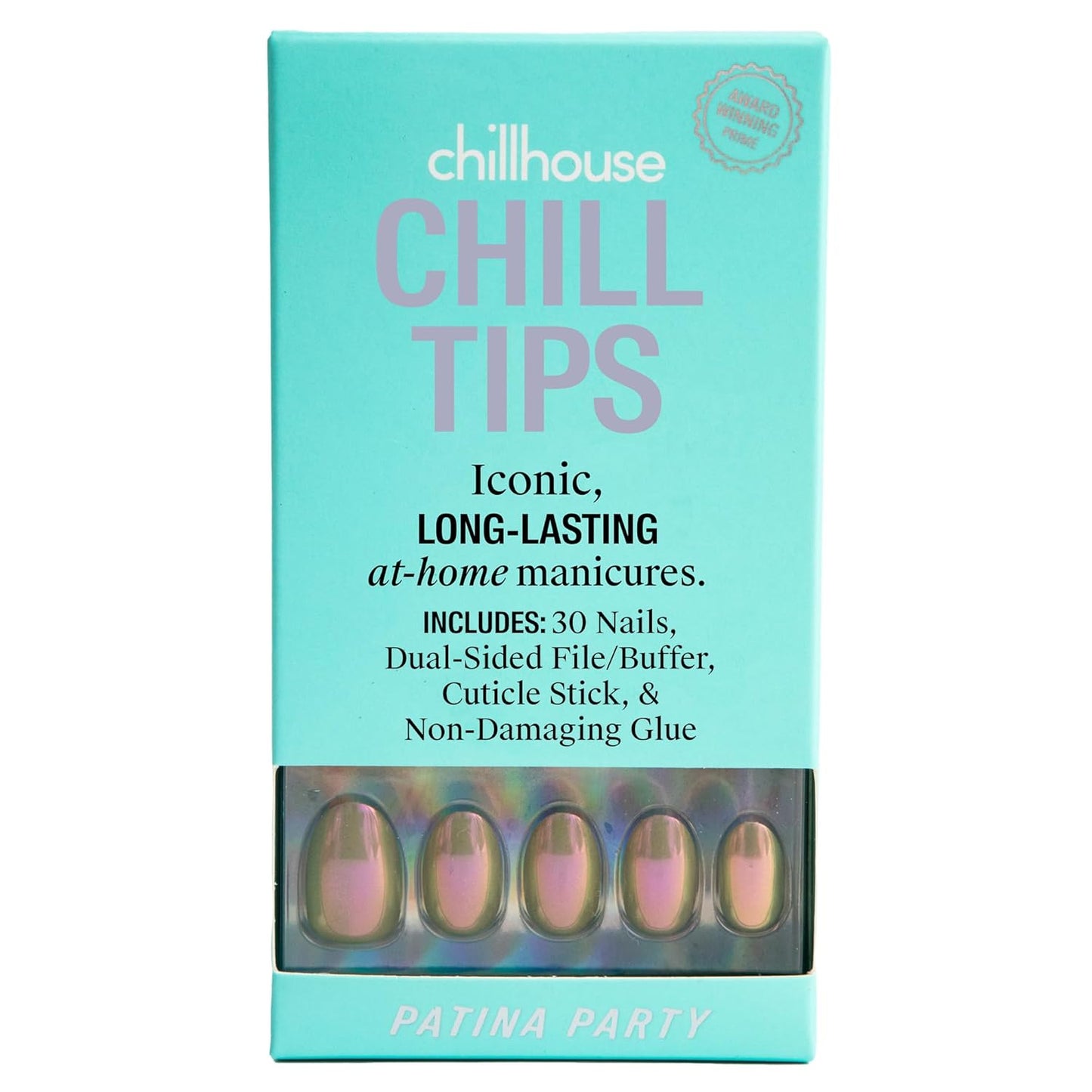 Chillhouse Press-On Nails Kit - Night Slip Almond | 30 Customizable Shapes & Sizes, Up to 2 Weeks Wear