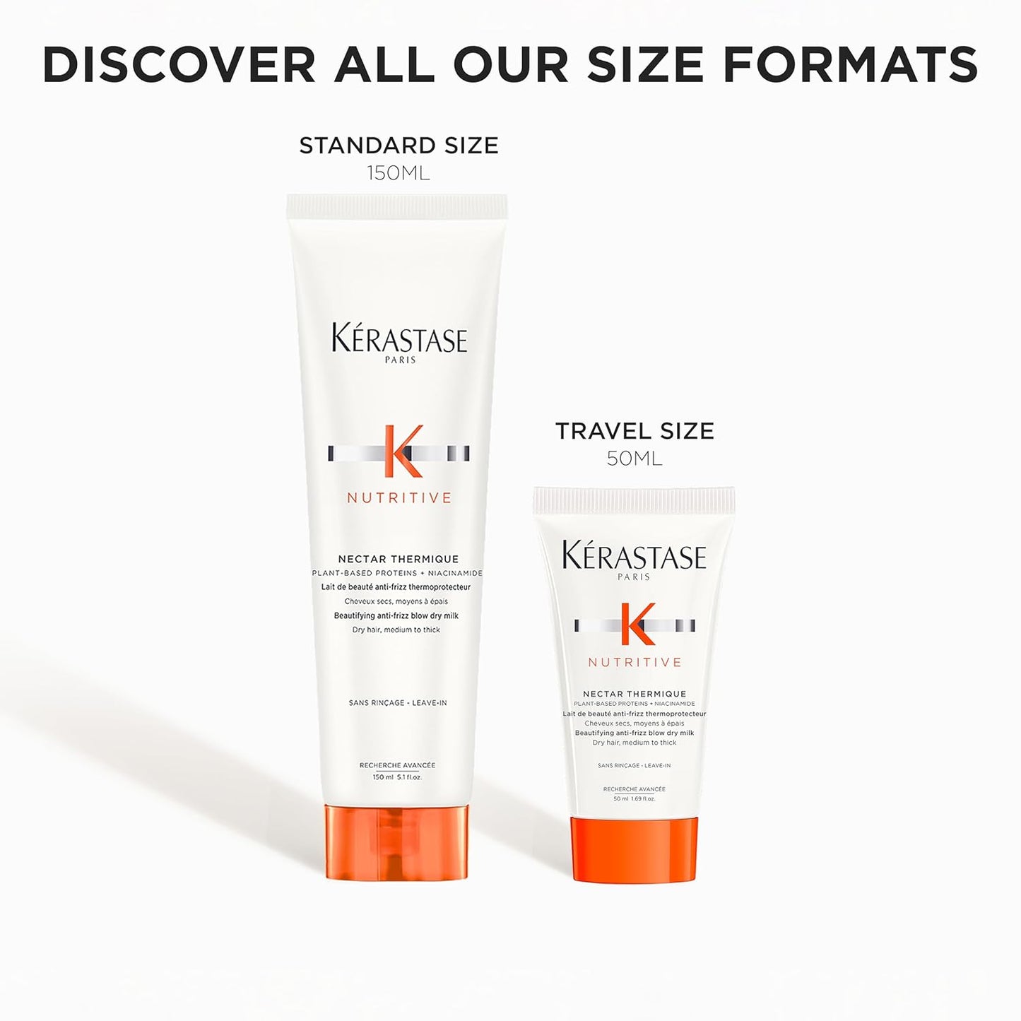 Kerastase Nectar Thermique Heat Protecting Cream - Anti-Frizz & Shine, Niacinamide for Medium to Thick Dry Hair