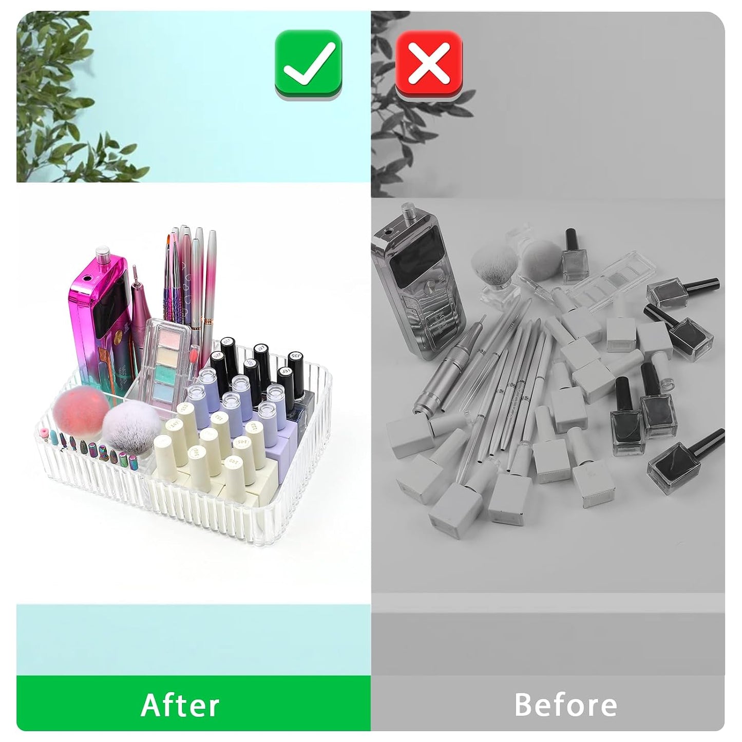 Nail Drill Machine Storage Box - 10-Hole Transparent Acrylic Bit Holder | Professional Organizer for Nail Tools