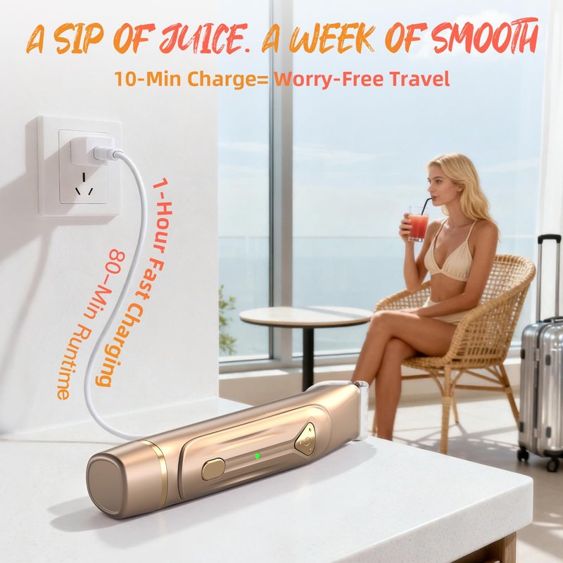 Bikini Shaver - Electric Bikini Trimmer for Women, 2-in-1 Waterproof Shaver (Light Gold)
