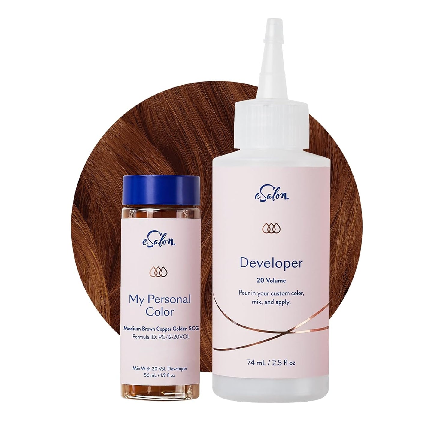 Permanent Hair Color Kit - Dark Blonde Copper Gold | Ammonia-Free Dye for 100% Gray Coverage