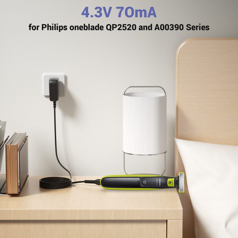 Xxszhy 4.3V Charger Fit for Philips Norelco One Blade Old Model A00390 QP2520 QP2521 QP2522 QP2515 MG5700 MG3740 MG3720 QG3330 Electric Shaver for Phillips OneBlade Replacement Adapter Power Cord