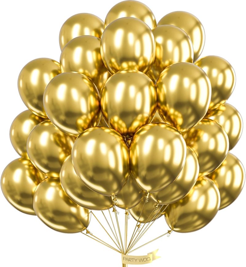 Gold Latex Helium Balloons - 50pcs 12 Inch for Birthday, Wedding, Baby Shower & More | Elegant Gold Party Decorations