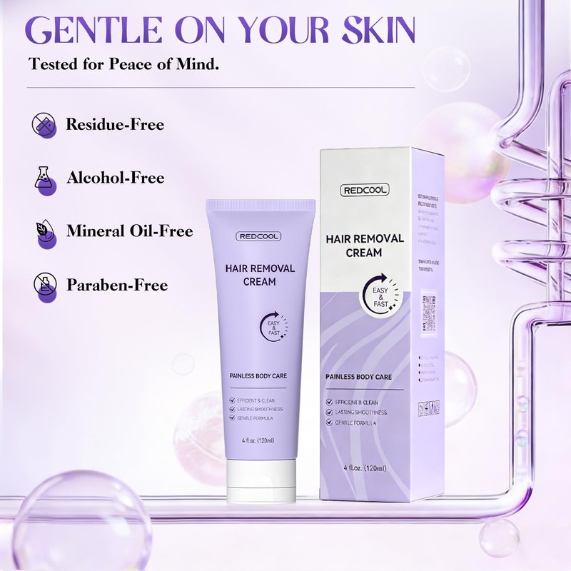 Body & Facial Hair Removal Cream for Women & Men, Painless Depilatory Cream for Sensitive Skin, Gentle Hair Remover for Legs, Arms, Underarms & Bikini Line with Spatula Applicator (1 PCS)