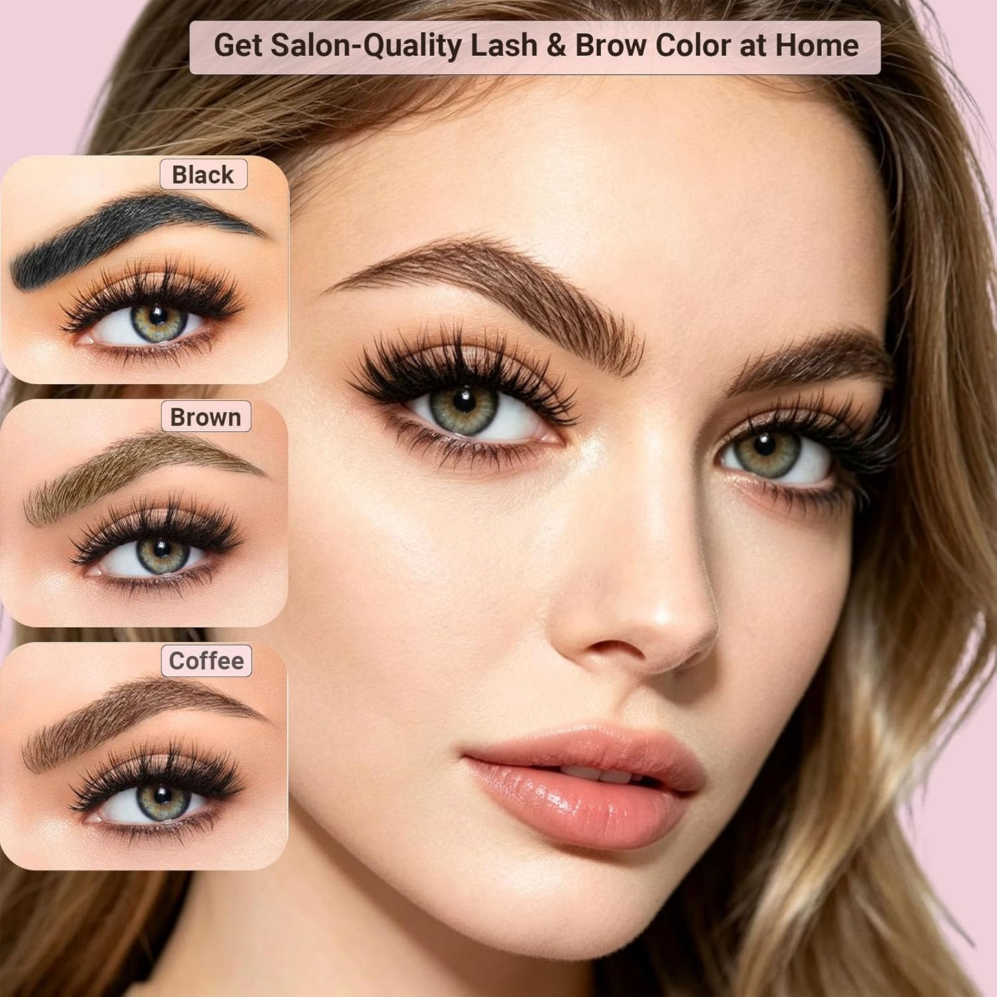 Lash & Brow Color Kit - 2-In-1 Professional Eyelash & Eyebrow Dye | Long-Lasting Results, 7ml (Brown)