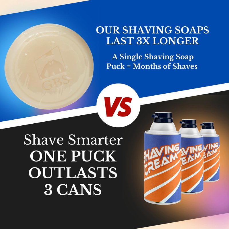 G.B.S GENTS Heavy Duty Black Ceramic Shaving Bowl, Mug with Natural Shave Soap – for use with up to 3” Shaving Soaps and Lathering Shave Cream Cup – Pommel Handle (Black)
