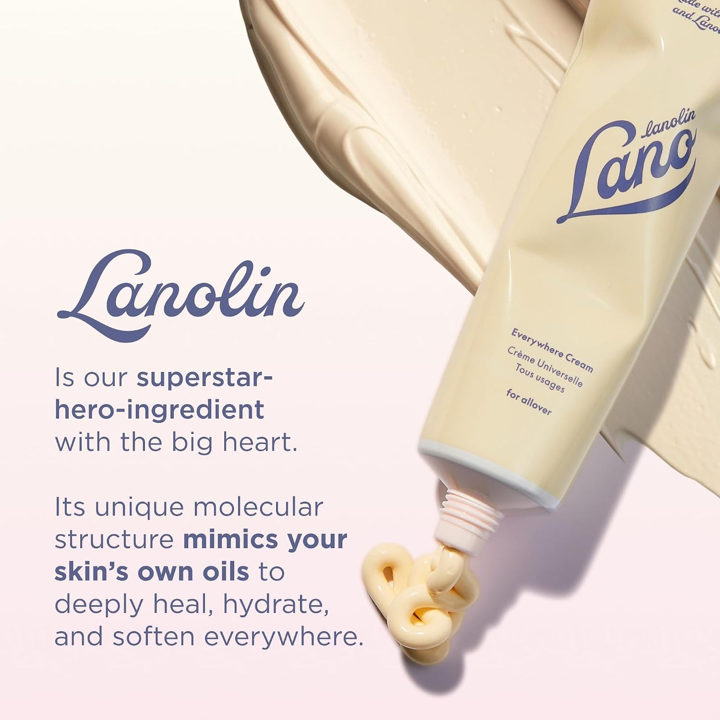 Lanolips Everywhere Cream - Ultra Hydrating Body Lotion & Face Moisturizer for Dry Skin | 85ml / 2.9oz