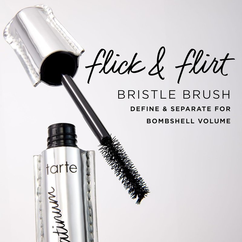 Tarte Lights, Camera, Lashes Platinum Volumizing Mascara - Black Tinted Peptide Lash Serum for Volume & Length, Smudge-Proof, Vegan