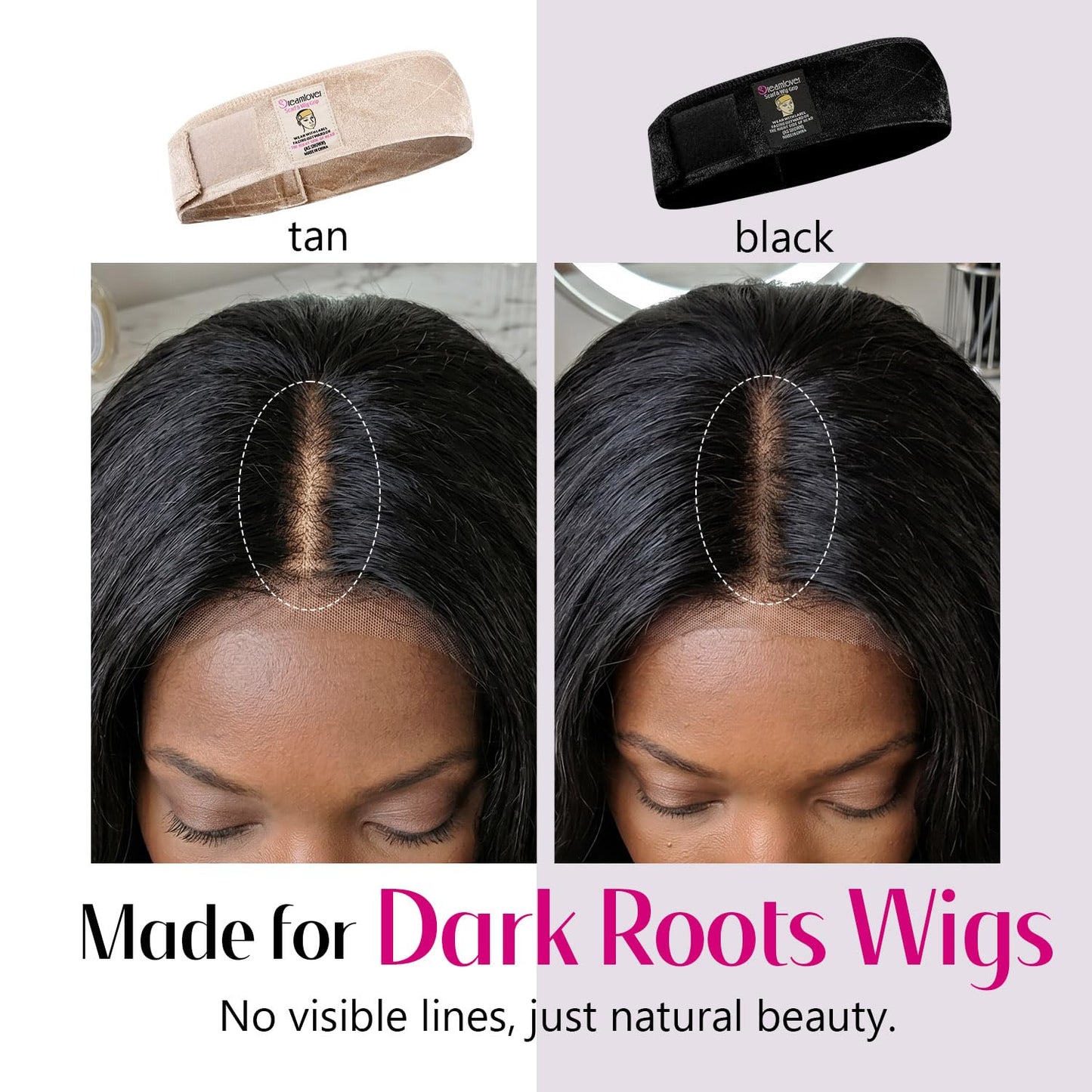 Wig Grip Band - Dreamlover Headband for Secure Wig Hold | Black, 2-Pack