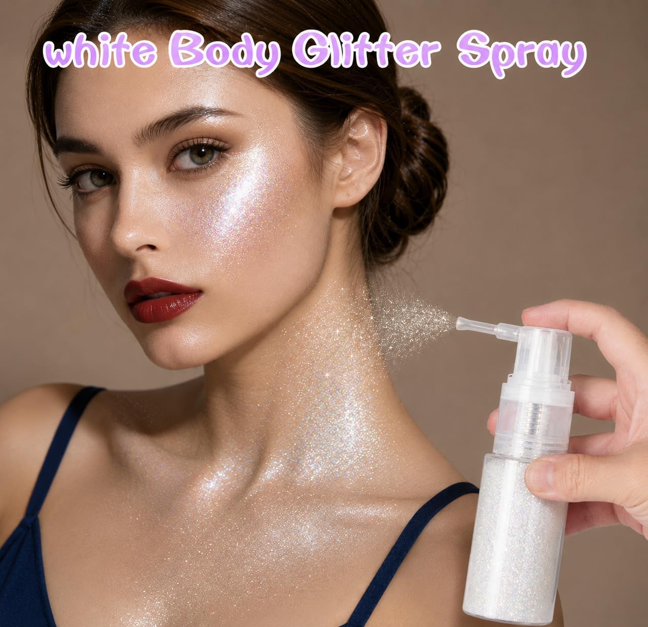 White Hair and Body Glitter Spray - Shiny Sparkle Glitter for Clothes & Hair | 25g/0.88oz