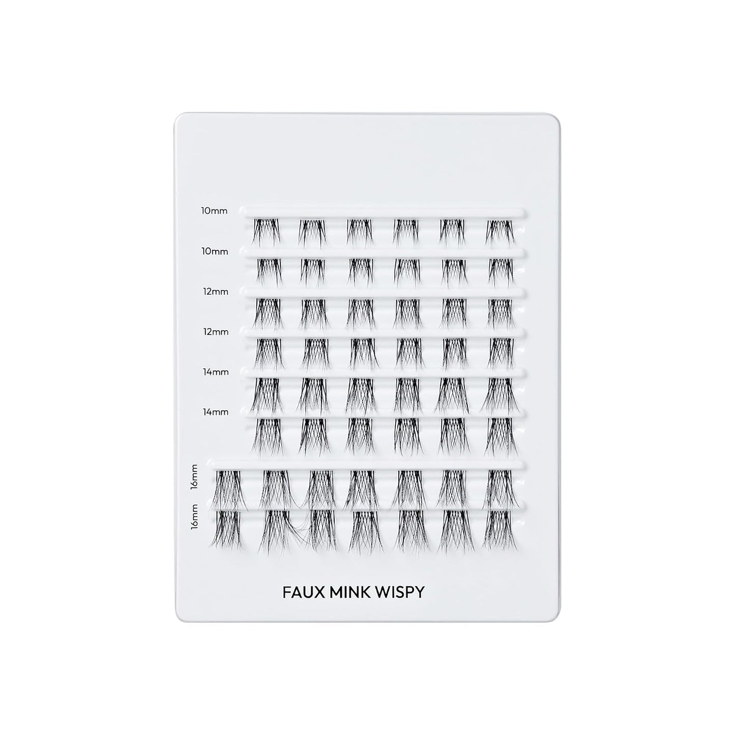 Falscara False Eyelashes - Faux Mink Wispy Lash Clusters, 10mm-16mm | 50 Reusable Wisps, Contact Lens Friendly
