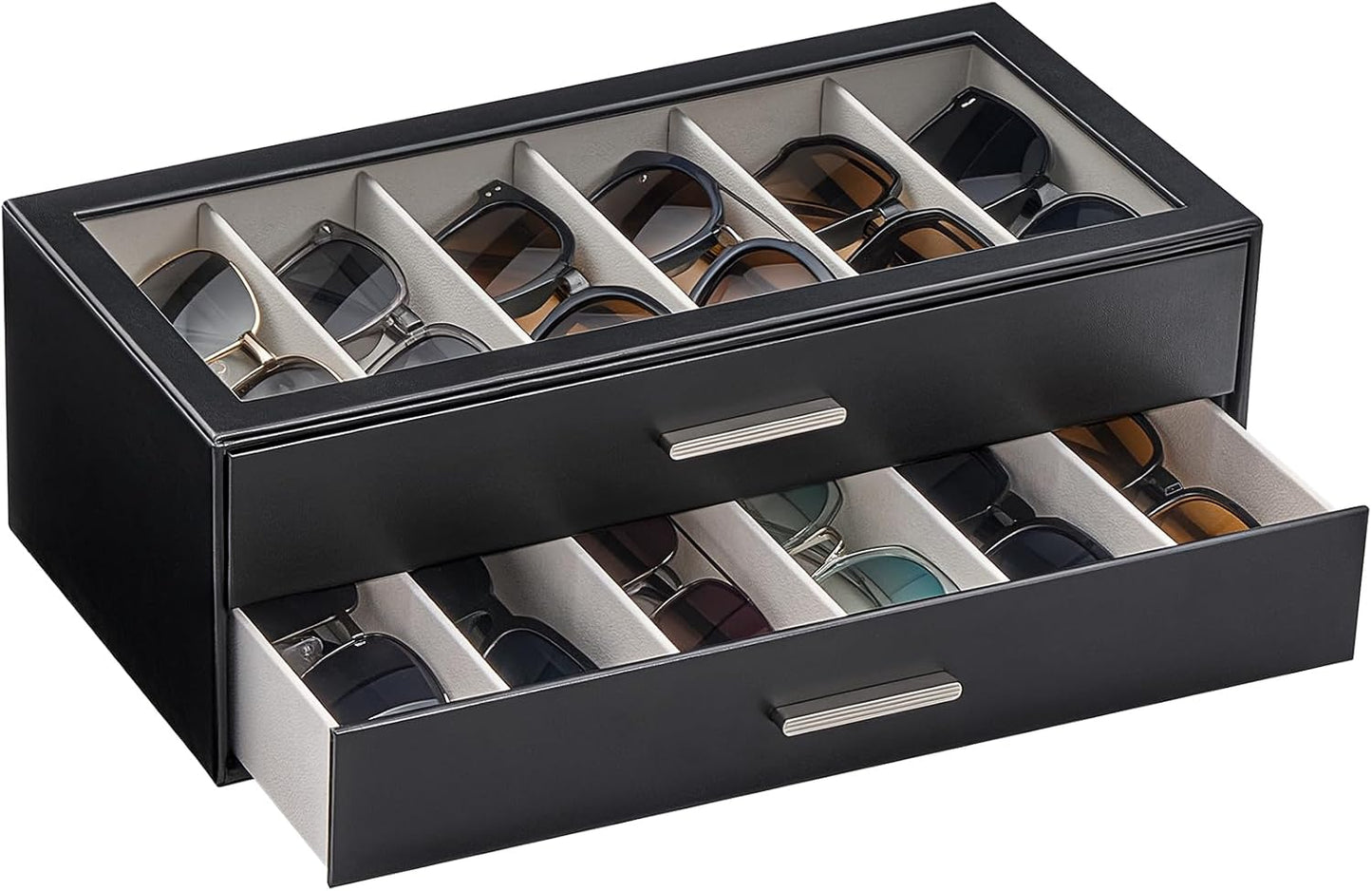 Sunglasses Storage Box for Women - Clear Top Eyewear Organizer | Stylish Display Case