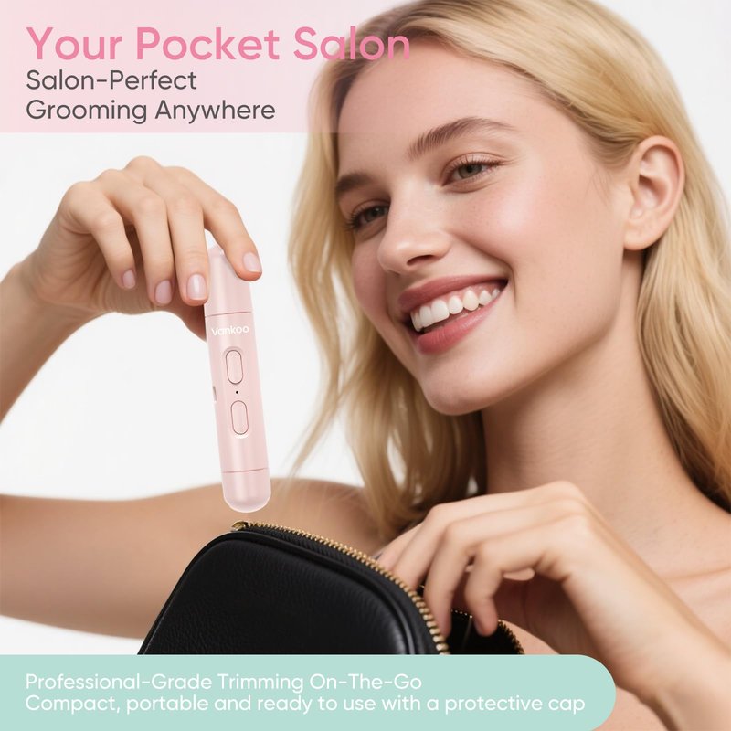 Vankoo Facial Hair Remover & Eyebrow Trimmer - 2 in 1 Eyebrow & Face Shaver for Women - Rechargeable Face Razors for Women with Built-in LED Lights - Painless Hair Removal for Flawless Skin & Makeup