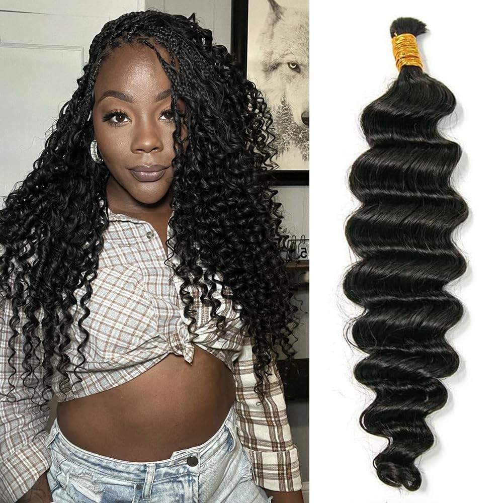 Human Braiding Hair - 100% Virgin Water Wave for Boho Braids | 14 Inch, 50G