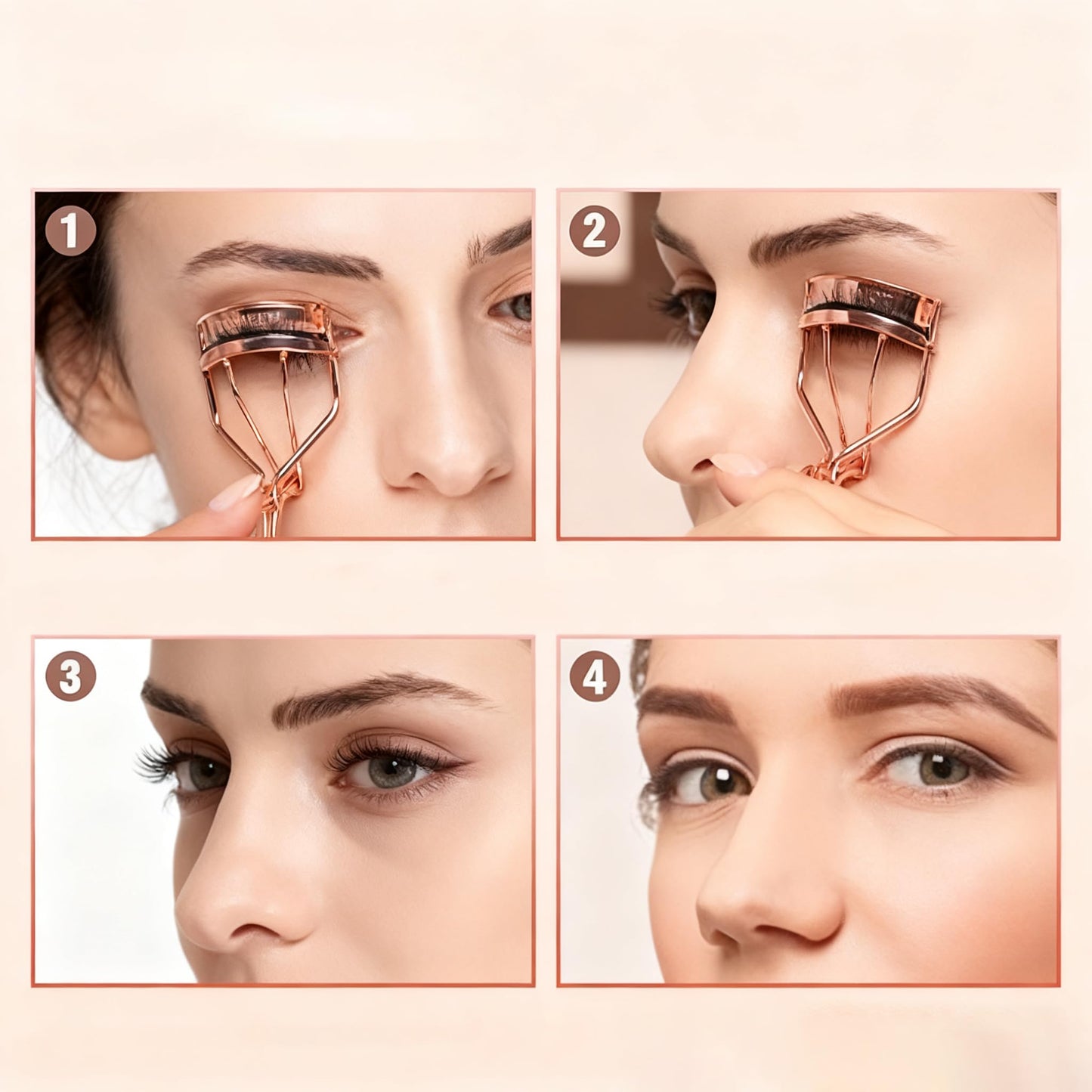 Eyelash Curler with Comb, Rose Gold Lash Curler Kit with Replacement Pads, Professional Lash Lift Tool for Daily Makeup, Portable Makeup Tool for Home Use Travel