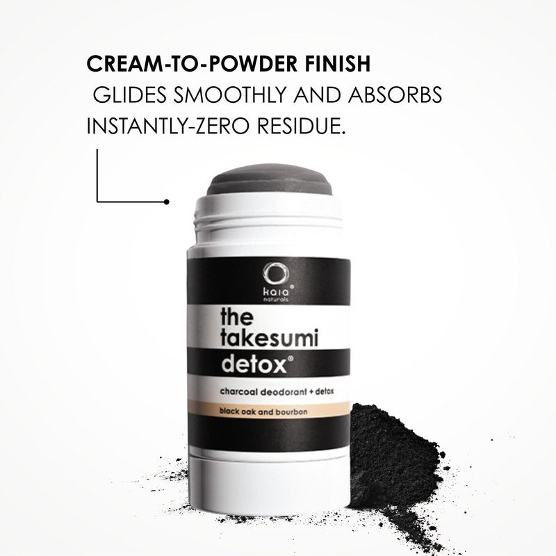 Kaia Naturals the takesumi detox® the charcoal deodorant + detox – Black Oak and Bourbon, Aluminum-Free, Baking Soda-Free, Natural Deodorant Stick for Odor Control 65g/2.29oz