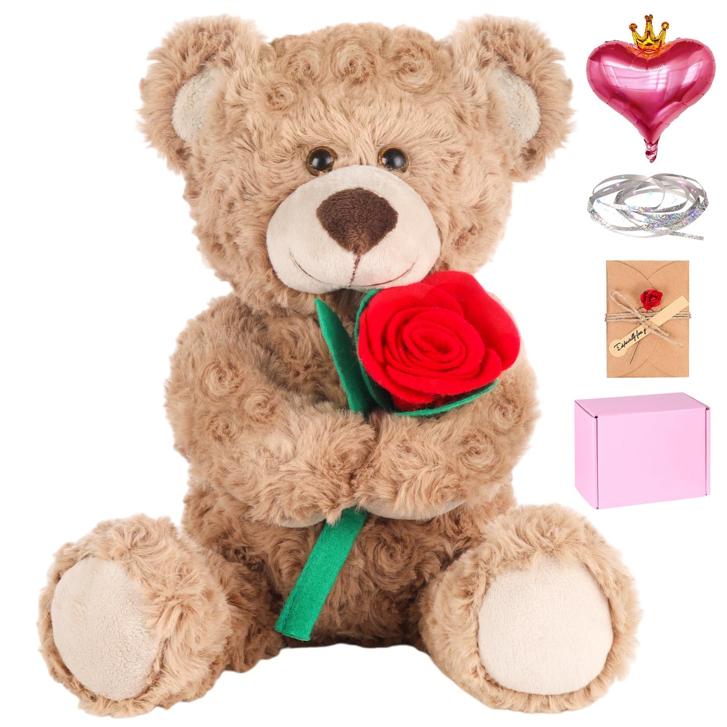 Teddy Bear,2026 Graduation with Gift Box, 12 Inch Plush Teddy Bear, Teddy Floral Arrangement with Card & Balloons, Gift for Son, Daughter, Sister, Brother, Classmate, Sweetheart, 2026 Graduates