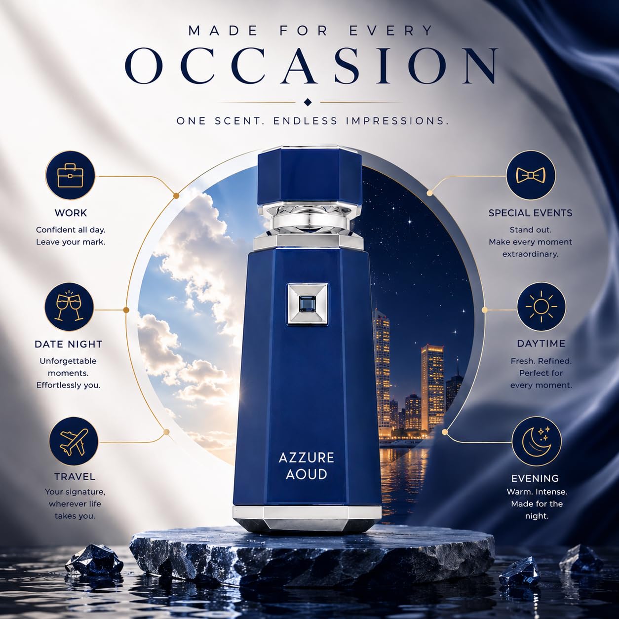 Azzure Aoud Eau de Parfum for Men - 100ml | Luxurious French Fragrance