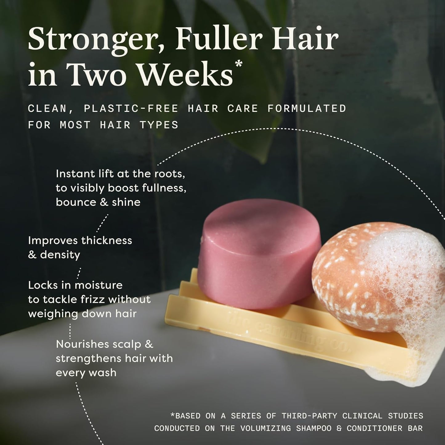 Volumizing Shampoo & Conditioner Bar Set - Thickening & Strengthening | Sulfate-Free, Paraben-Free, Vanilla Coconut