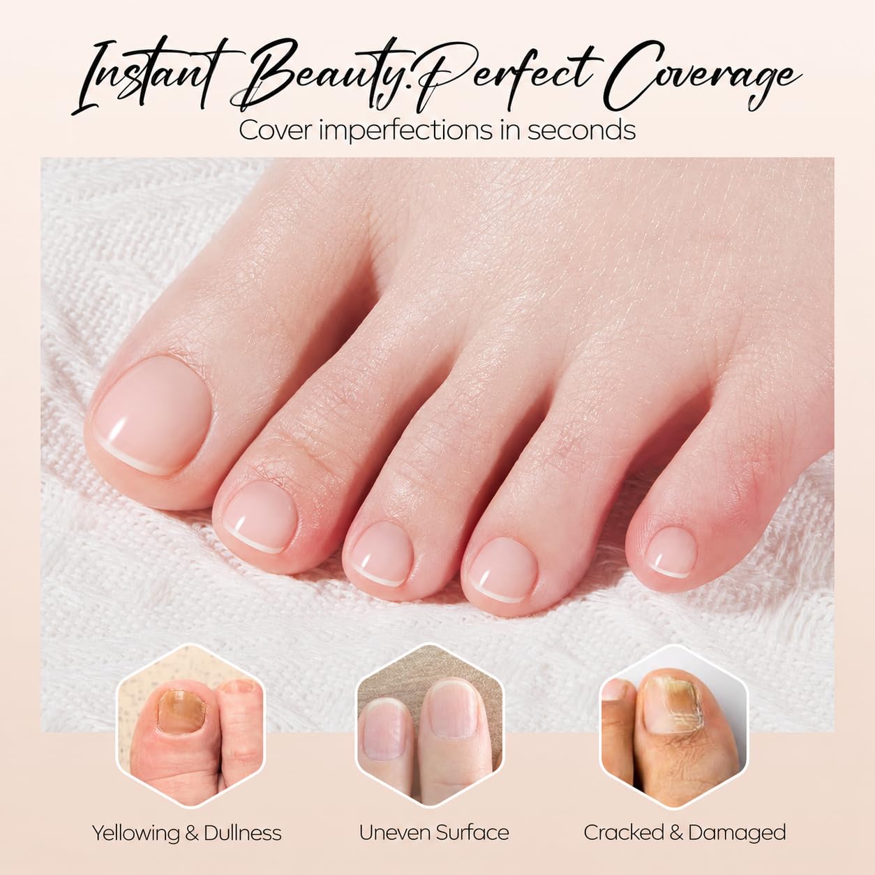 modelones Nail Strengthener and Growth, No Harsh Smell Pure Clear Nail Polish for Damaged Thin Brittle Nails Toenails Hardener, Quick Dry Ridge Filler and Concealer Effect DIY Salon 15ml