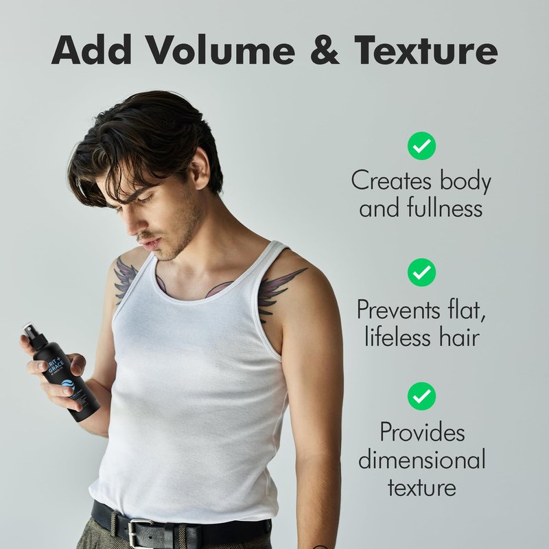 Aberlite Grit+Grace Sea Salt Spray for Men & Women Beach Look - Hair Texture Styling Product for Beach Waves - Curly & Wavy Hair Texture Spray (6 FL OZ)