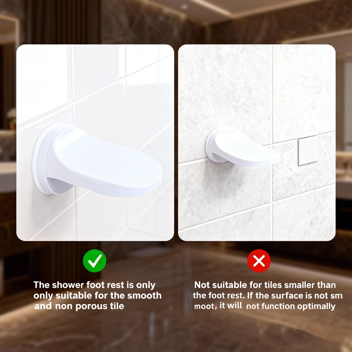Shower Foot Rest for Shaving Legs with Strong Suction Cup Non-Slip Shower Step for Smooth Surface Bathroom Support Shaving Foot Rest Pedal