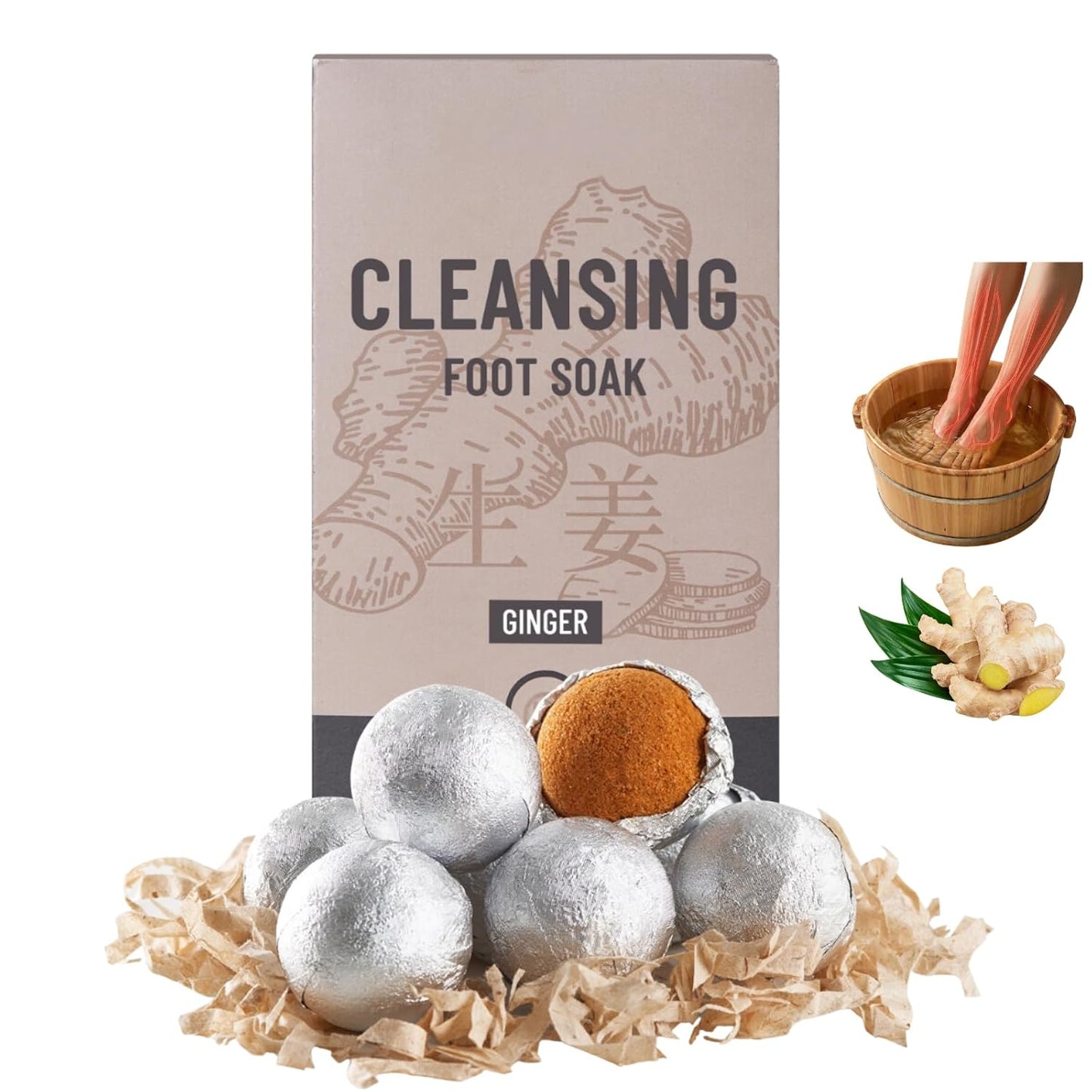 Ginger Herbal Foot Soak - Natural Foot Bath for Circulation & Relaxation | Lymphatic Support & Swelling Relief