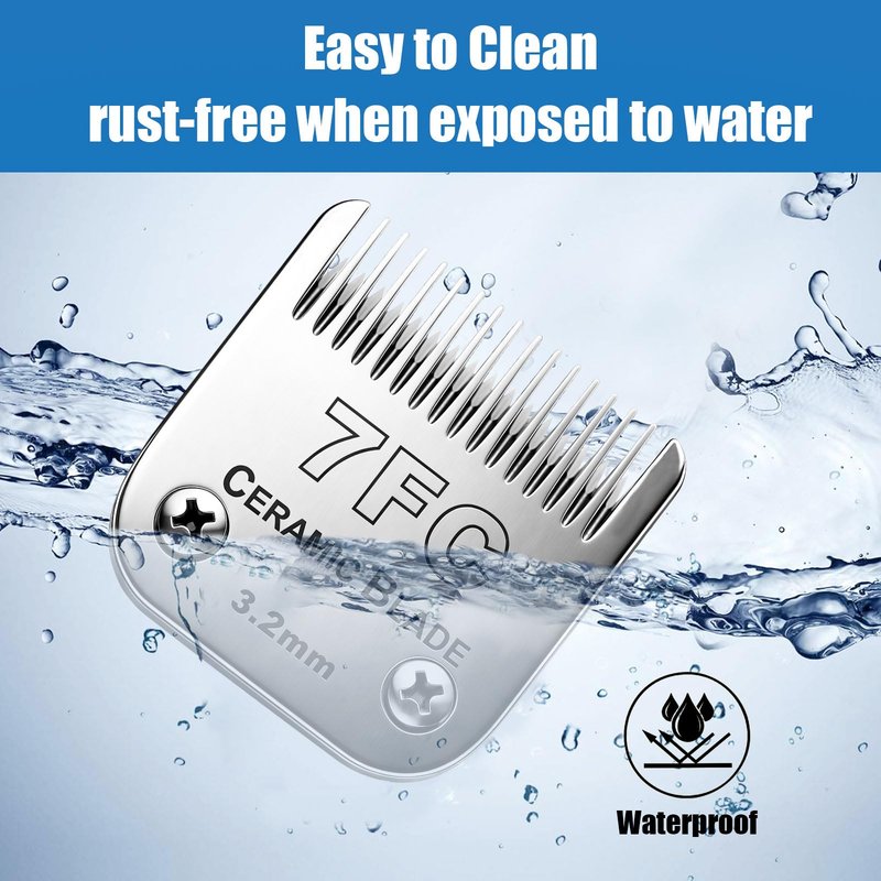 Dog Grooming Replacement Blades Compatible with Andis Dog Clipper, Dog Clipper Blades Compatible with Oster A5,Wahl KM-10 Series Dog Clipper,7FC Blades (3.2mm)