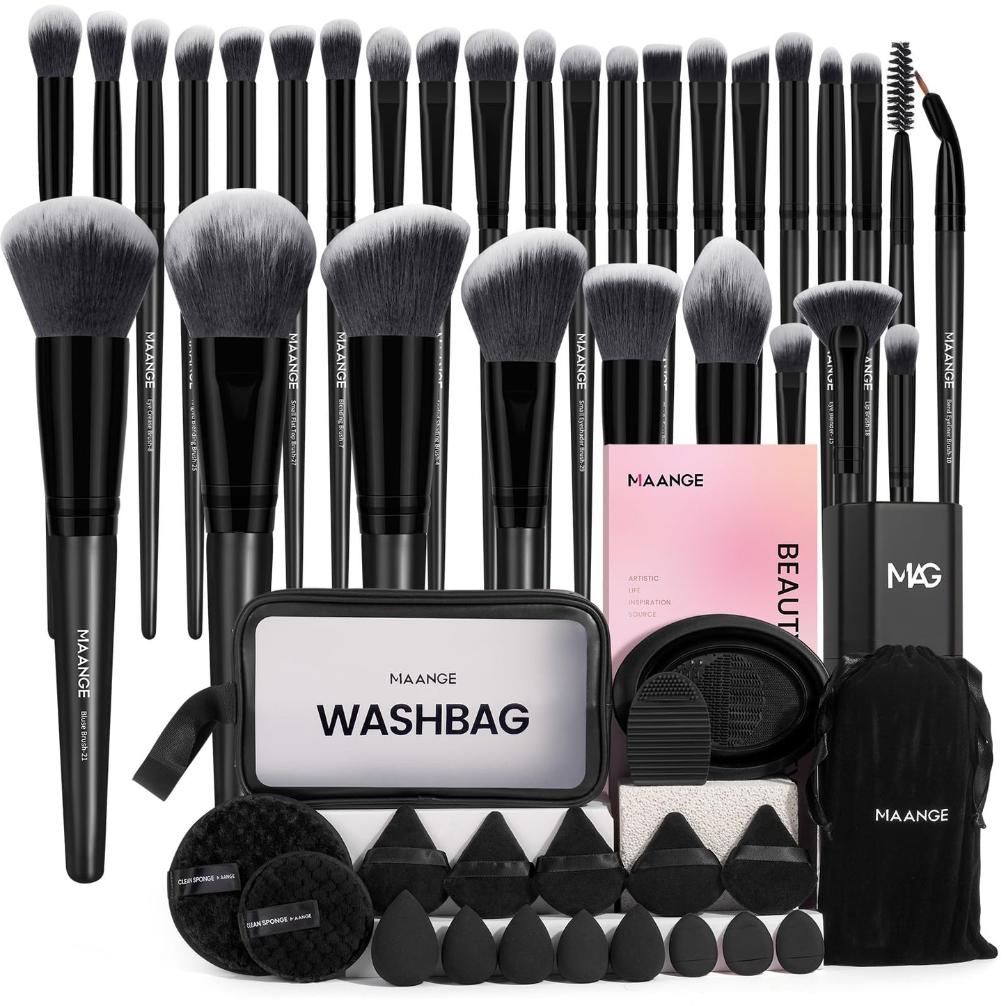 MAANGE Makeup Brush Set 51 PCS Professional Makeup Brushes Travel Make up Brush Kit