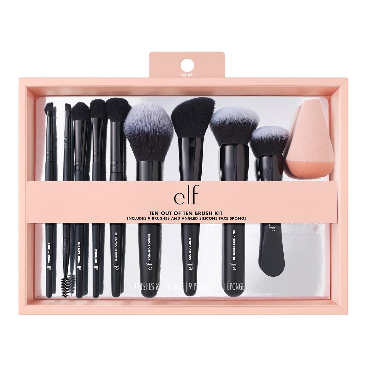 e.l.f. Ten Out Of Ten Brush Set - 10 Piece Vegan Makeup Brushes for Face, Eyes & Brows | Synthetic Bristles