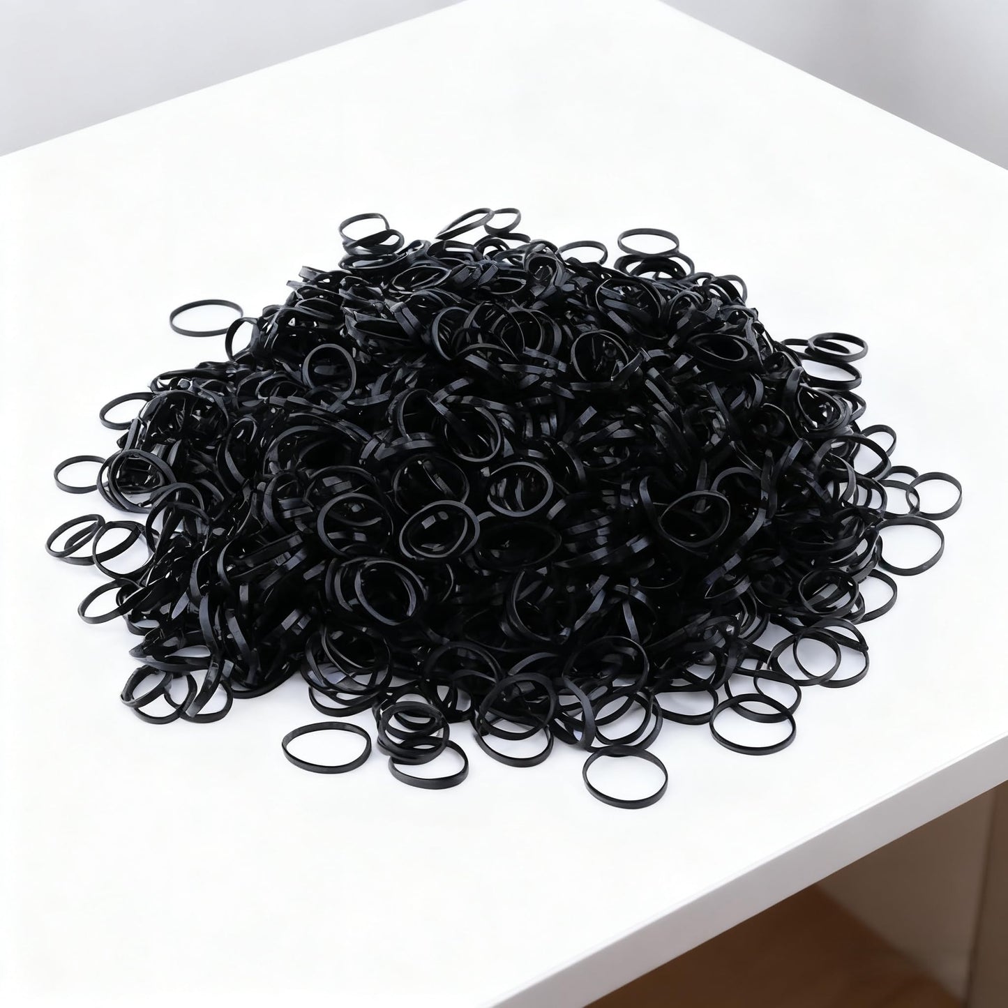 200 pcs Black Elastic Hair Ties Rubber Bands Mini Polyband Soft Ponytail Holder for Kids Baby Girls TPU Pack