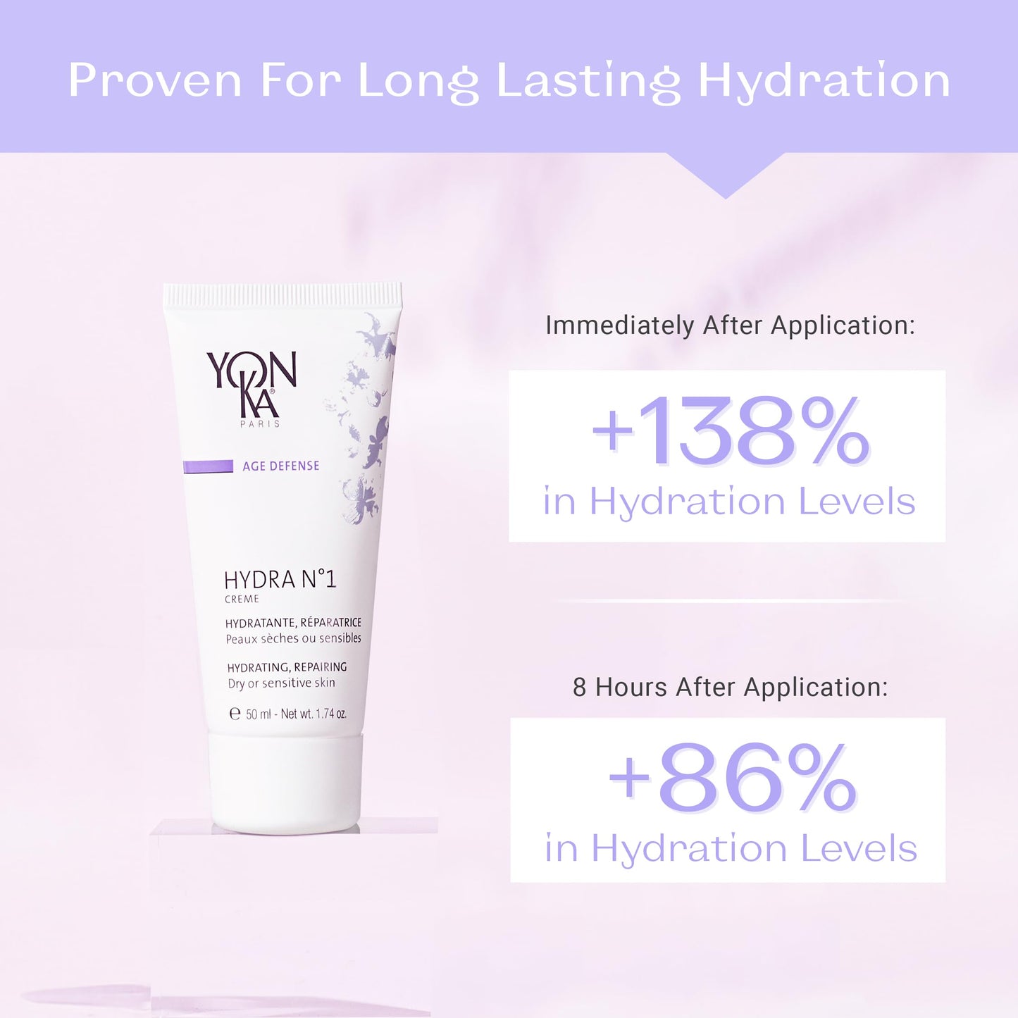 Yonka Hydra No.1 Crème | Repair & Hydrating Face Cream with Hyaluronic Acid & Vitamins A, C & E | Comforts & Strengthens Moisture Barrier | For Very Dry & Dehydrated Skin | Paraben-Free | 1.74 fl oz