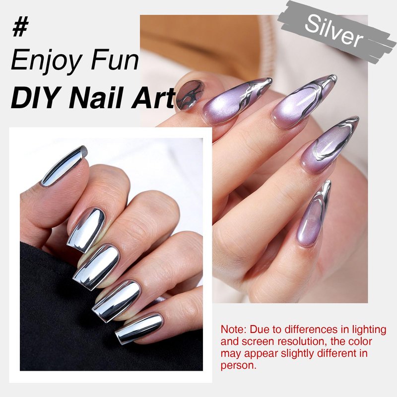 Metallic Gel Nail Polish Set, 4Pcs Chrome Gel Nail Polish with Nail Art Stamp Plate & Stamper Scraper Kit, Black&White&Silver&Gold UV LED for DIY Home Salon Use for Women