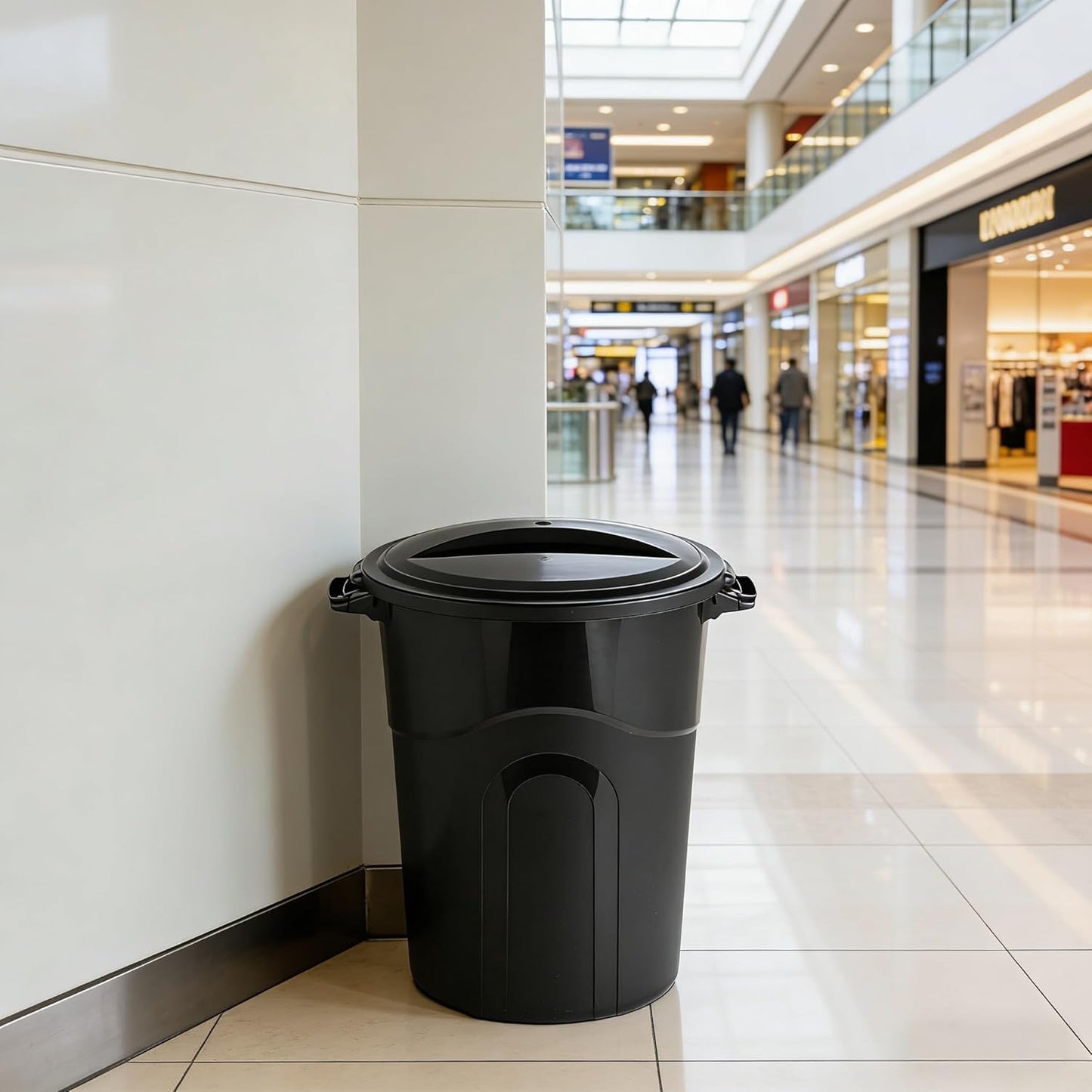 32 Gallon Trash Can - Durable Indoor/Outdoor Waste Bin with Lid | Black