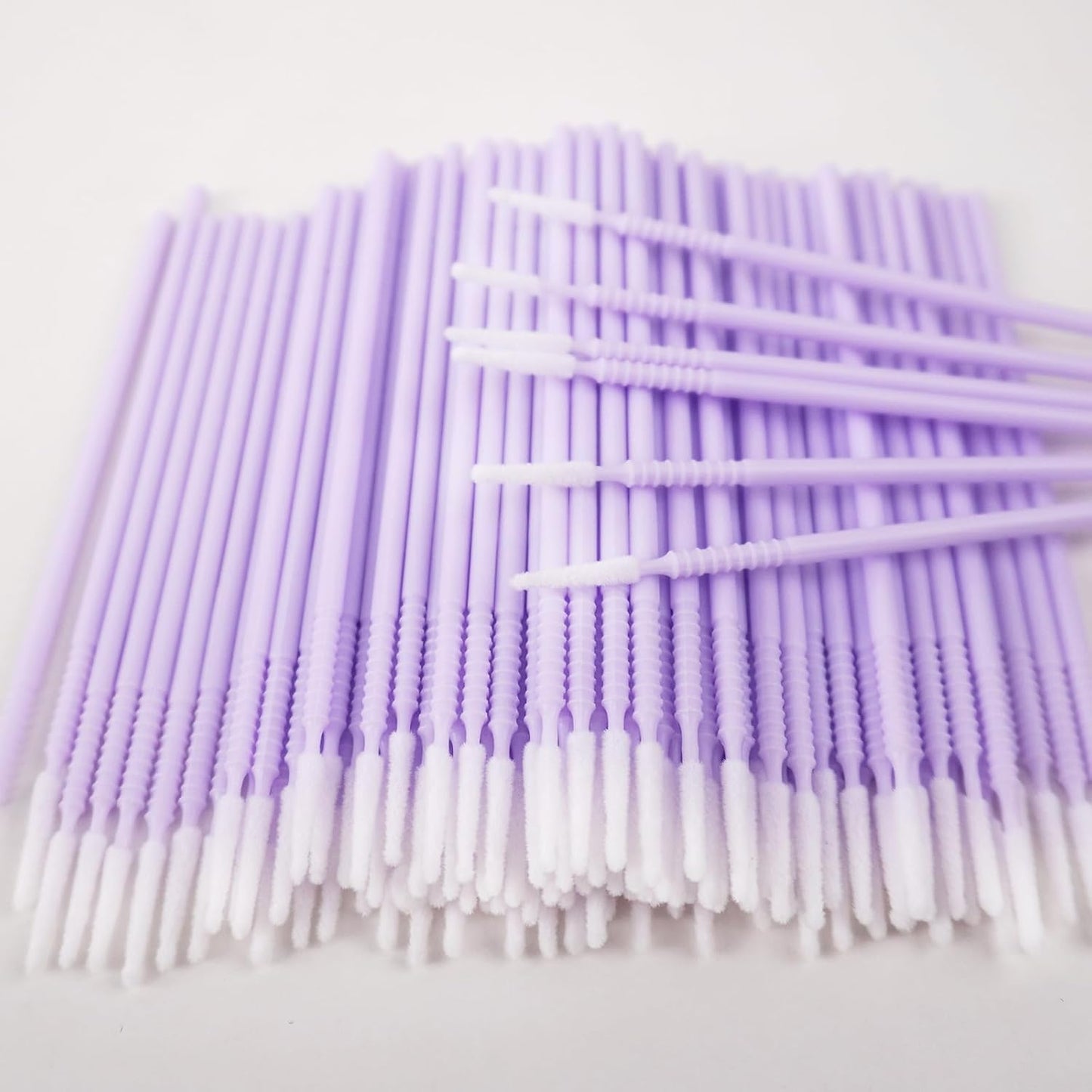 Microswabs for Eyelash Extensions - Precision Long-Tip Microbrush Applicators | 200 Pcs, Purple Pro Grip